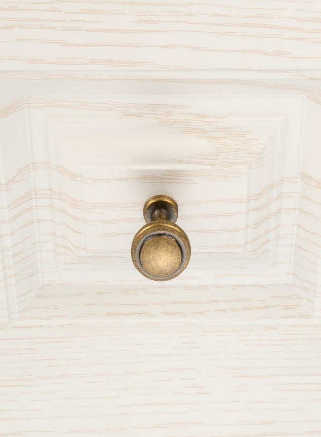 KOOFIZO Round Cabinet Knobs Antique Brass Cabinet Pulls, Dia. 1-1/4 Inch, 10 Pack Brass Drawer Knobs for Kitchen Cabinets 1960 Drawers Dresser Cupboard Bedroom Bathroom - Image 5